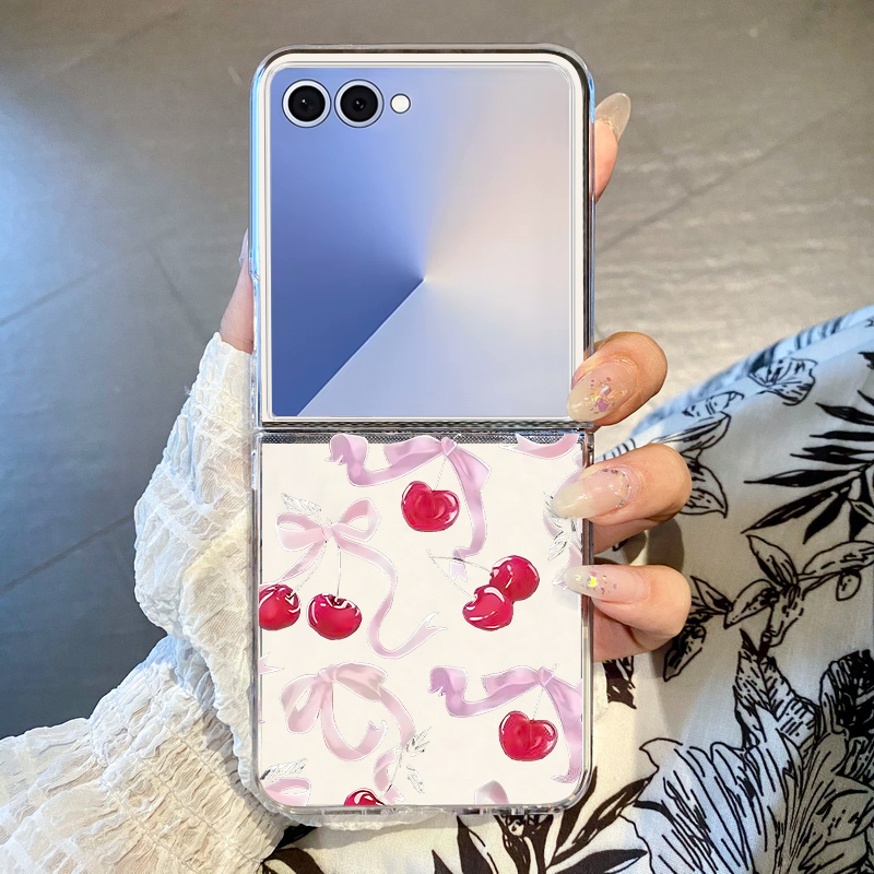 Phone Cases Z Fold 5 - Cherry Bow Pattern Phone Case For