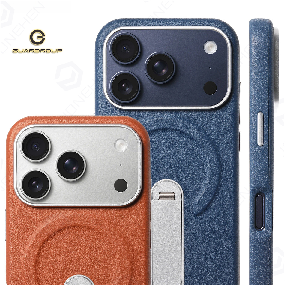 Rugged Armor Case - Magnetic Retro Leather Stand Holder Case
