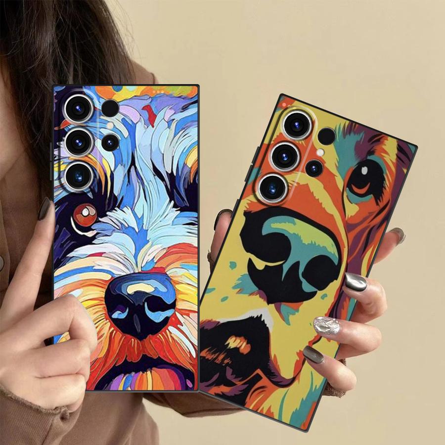 Phone Cases Samsung S25 Ultra - Colorful Dog Pop Painting Case for