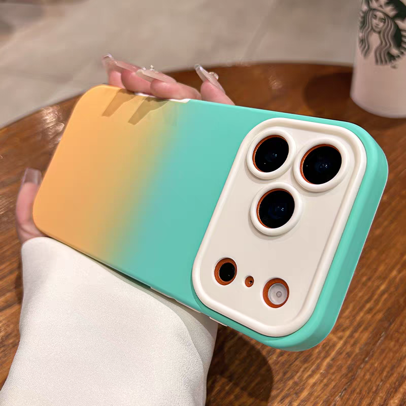 Phone Cases That Cover The Camera - Gradient Color Matte Camera Protection Case