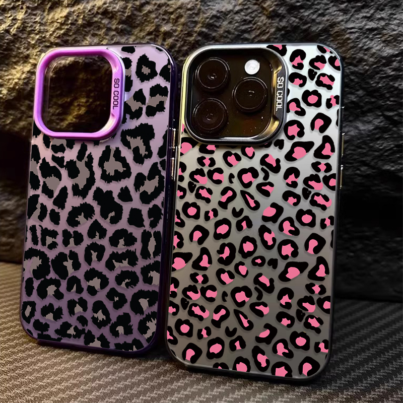 Phone Cases Aesthetic - Fashion Aesthetic Leopard Print Plating PC