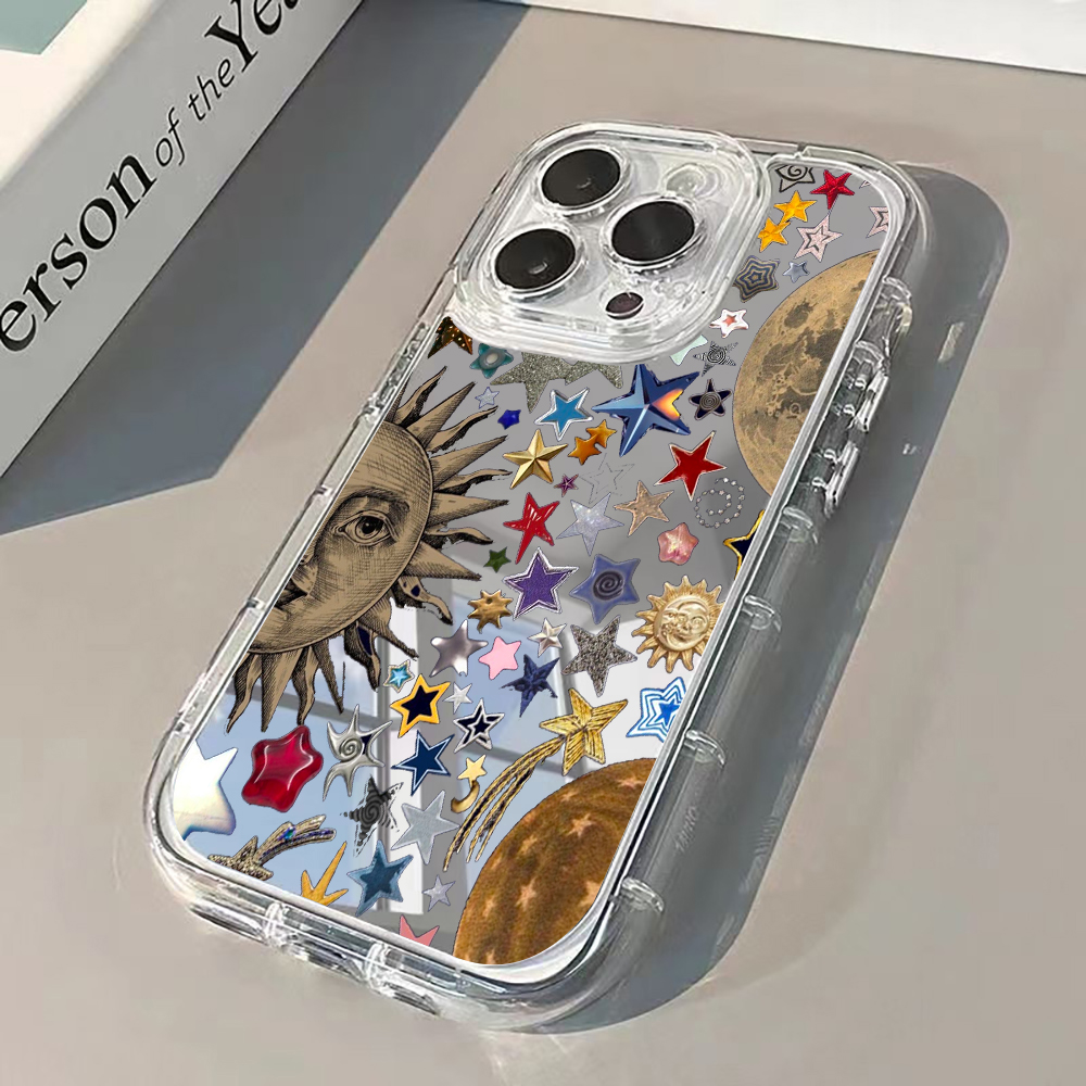 Phone Cases For Iphone 16 - Celestial Gold Glitter Mirror Phone Case