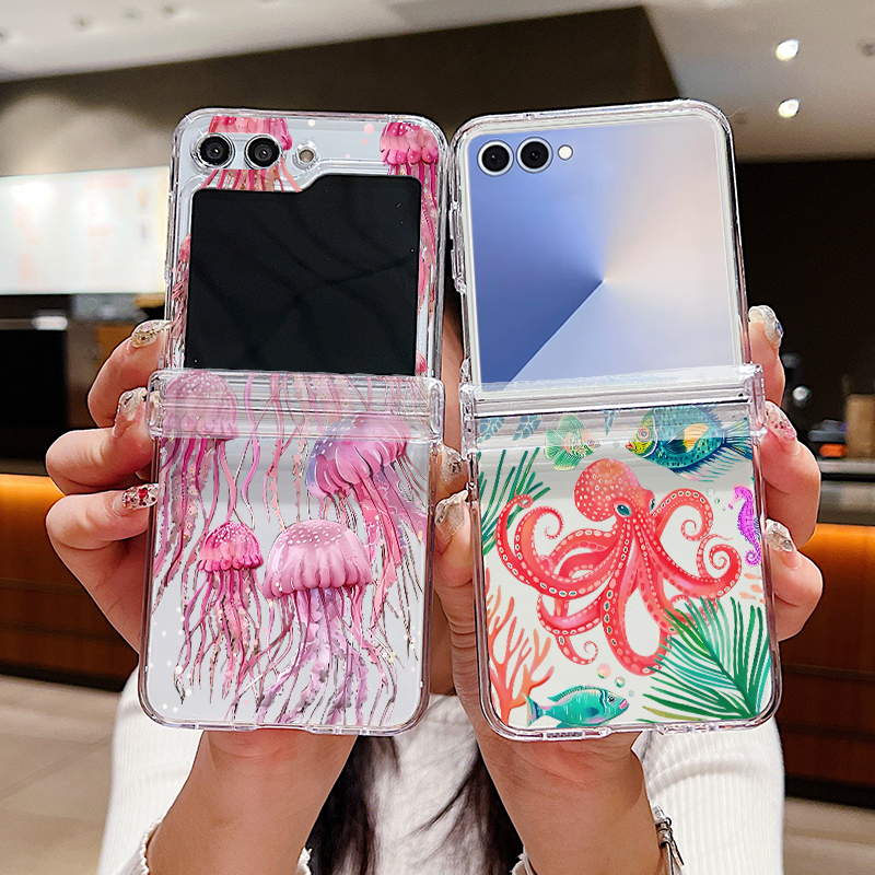 Phone Cases Z Fold 5 - Shark Turtle Ocean Printed Phone Case