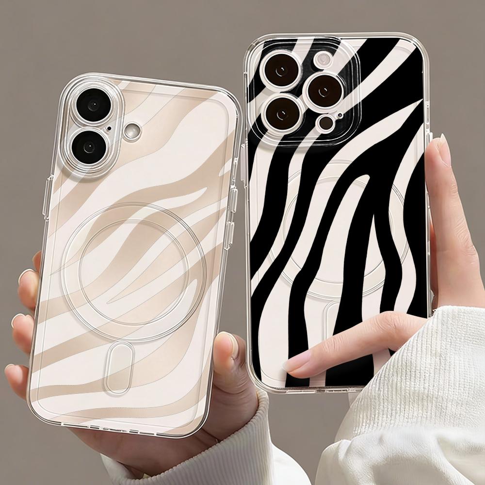 Phone Cases Zebra - Zebra Stripes Phone Case Magnetic Clear