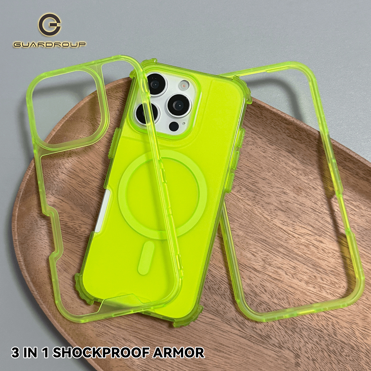 Rugged Armor Case - Magnetic 3 in 1 Neon Color