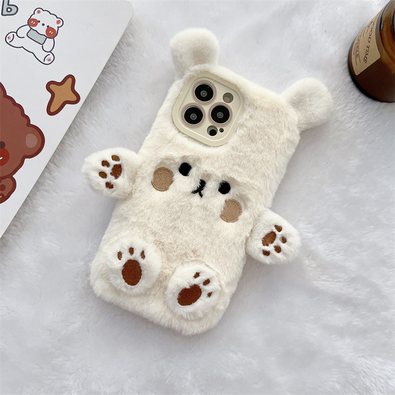 Korean 3D Cartoon Bear Fluffy  – Phone Cases For Iphone 16 Bewertung und Preis