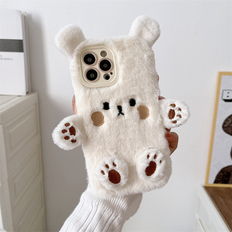 Korean 3D Cartoon Bear Fluffy  – Phone Cases For Iphone 16 Bewertung und Preis