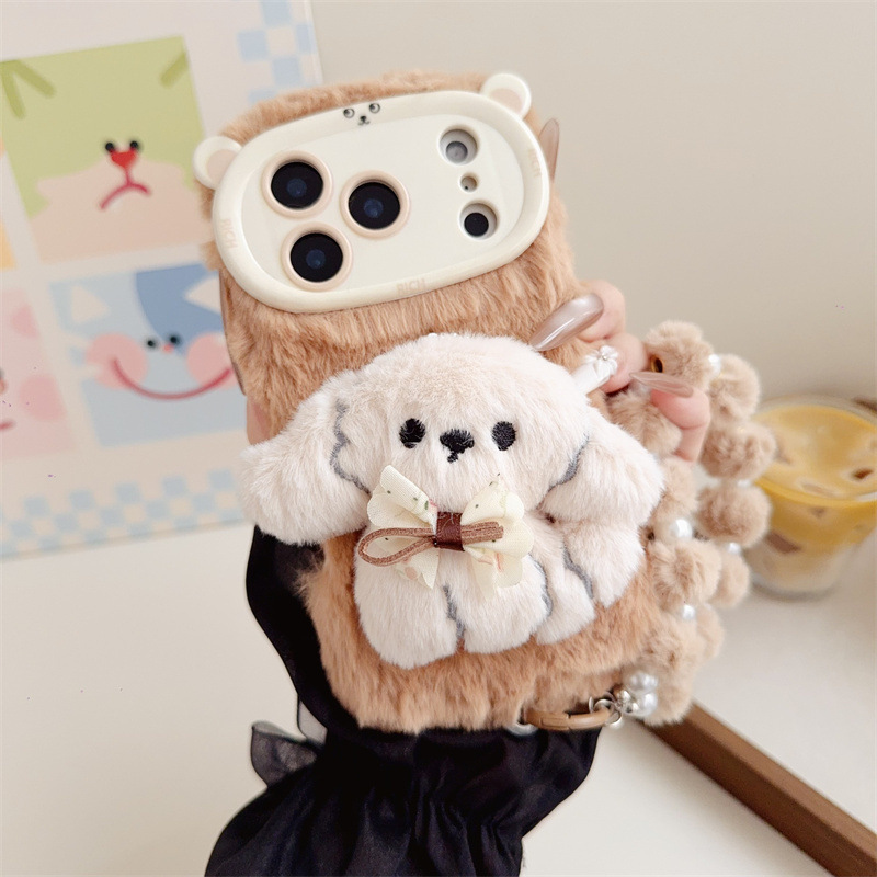 3D Cartoon Bowknot Puppy Warm  – Phone Cases For Iphone 16 Bewertung und Preis