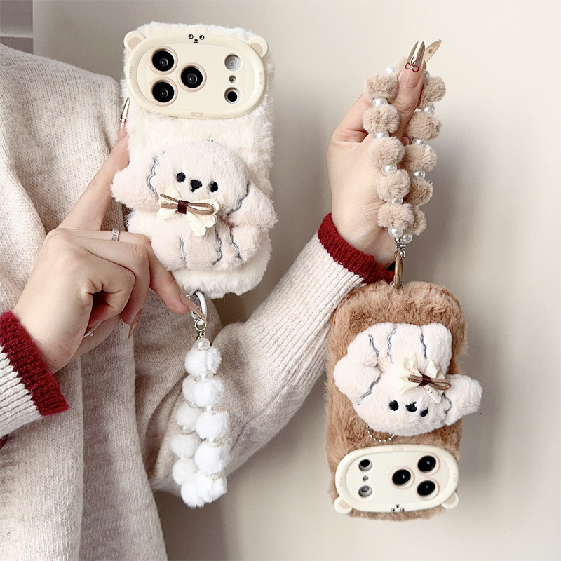 3D Cartoon Bowknot Puppy Warm  – Phone Cases For Iphone 16 Bewertung und Preis