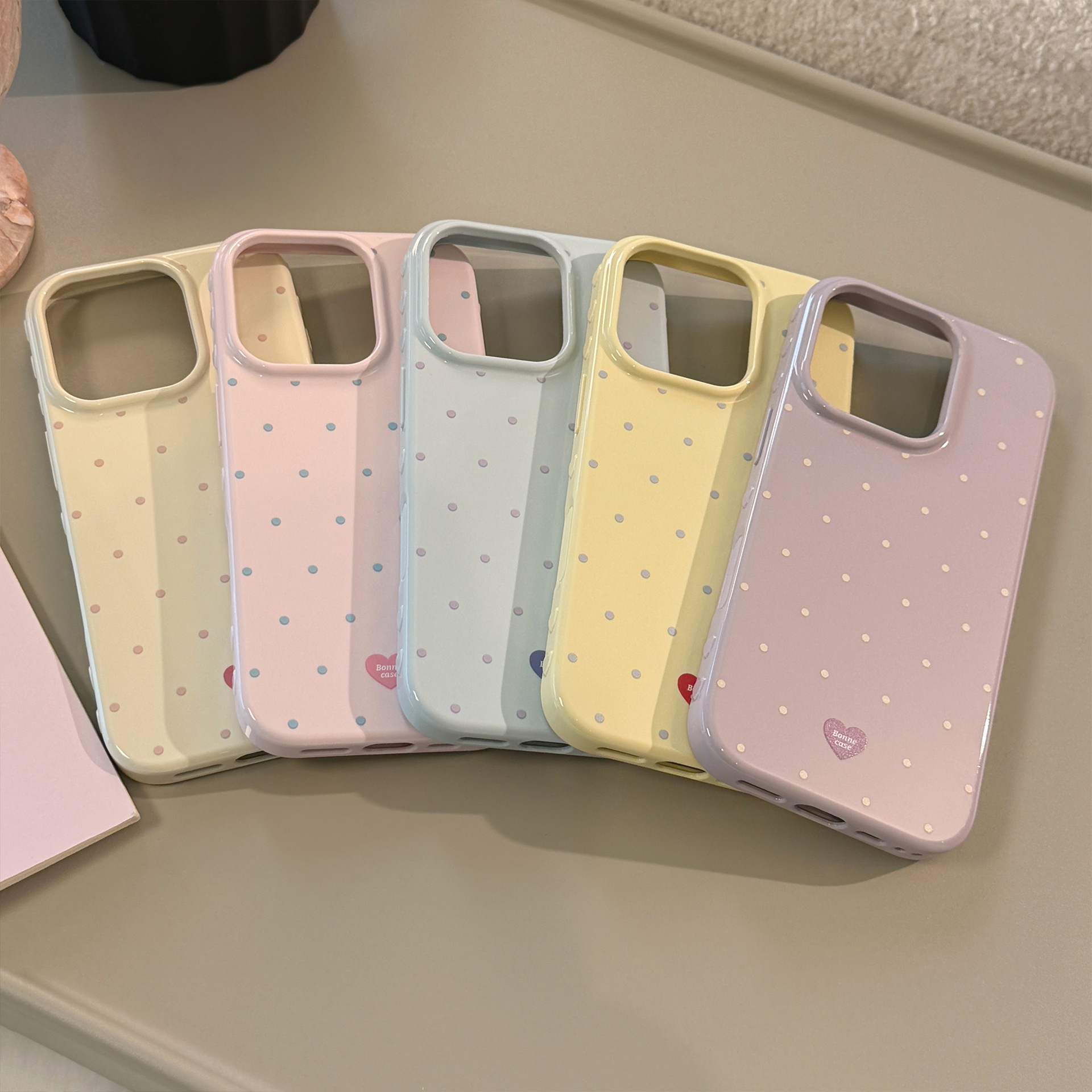 Korean Full Screen Candy Color – Phone Cases Polka Dot Bewertung und Preis