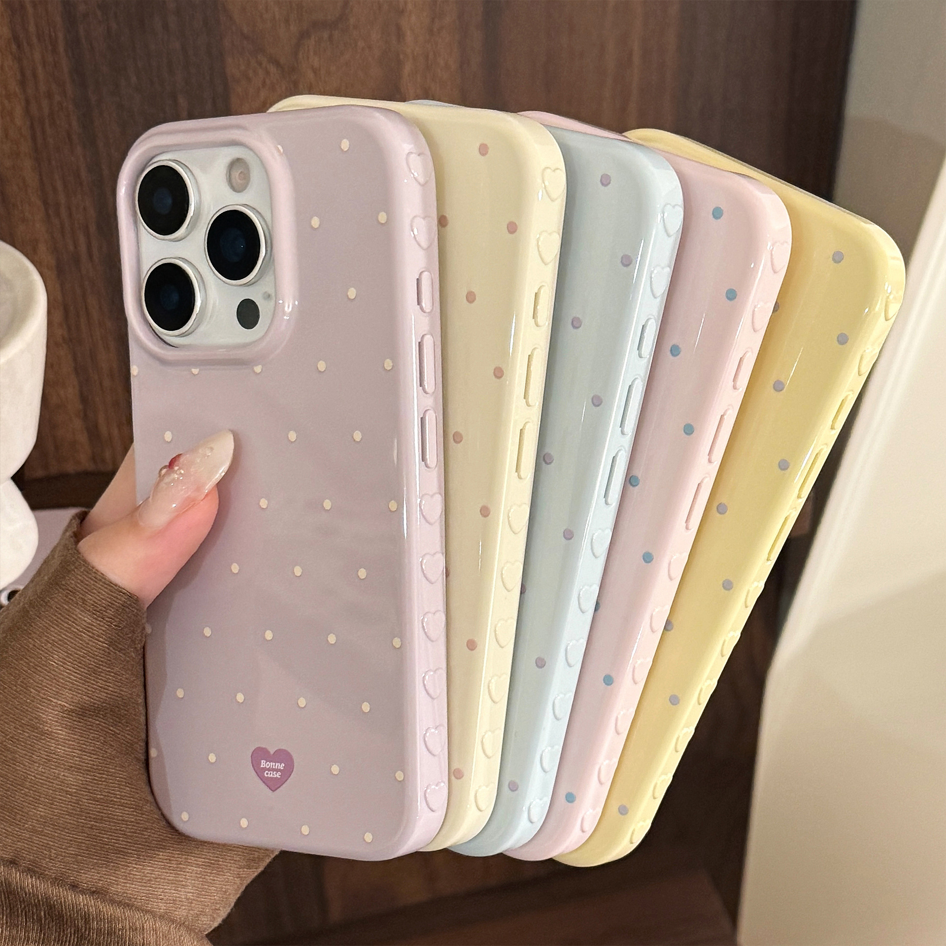 Korean Full Screen Candy Color – Phone Cases Polka Dot Bewertung und Preis