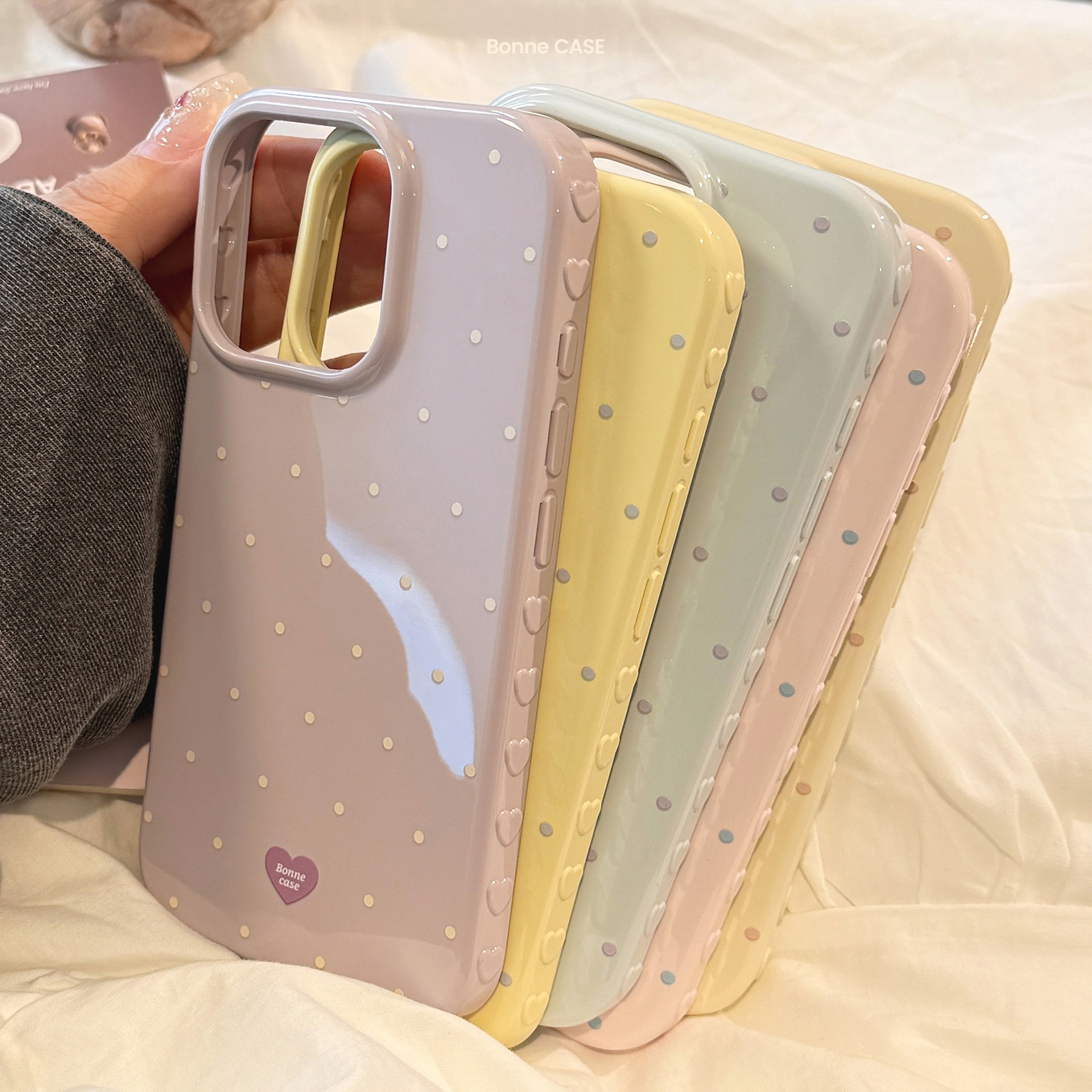 Korean Full Screen Candy Color – Phone Cases Polka Dot Bewertung und Preis