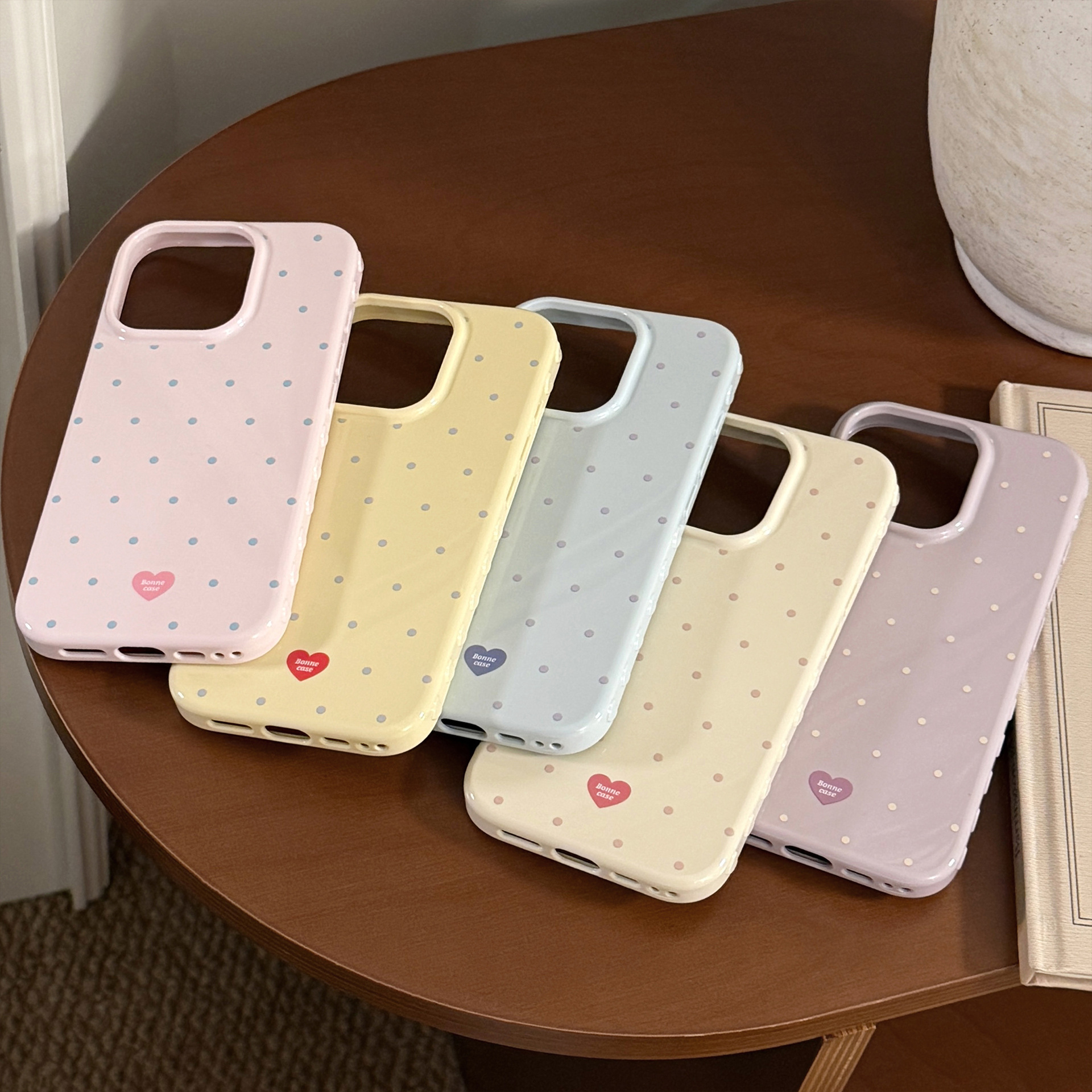 Korean Full Screen Candy Color – Phone Cases Polka Dot Bewertung und Preis