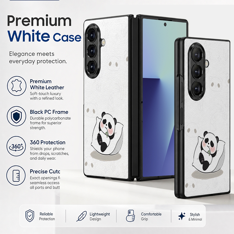 Cute Panda Print PU Leather Ph – Phone Cases Z Fold 5 Bewertung und Preis