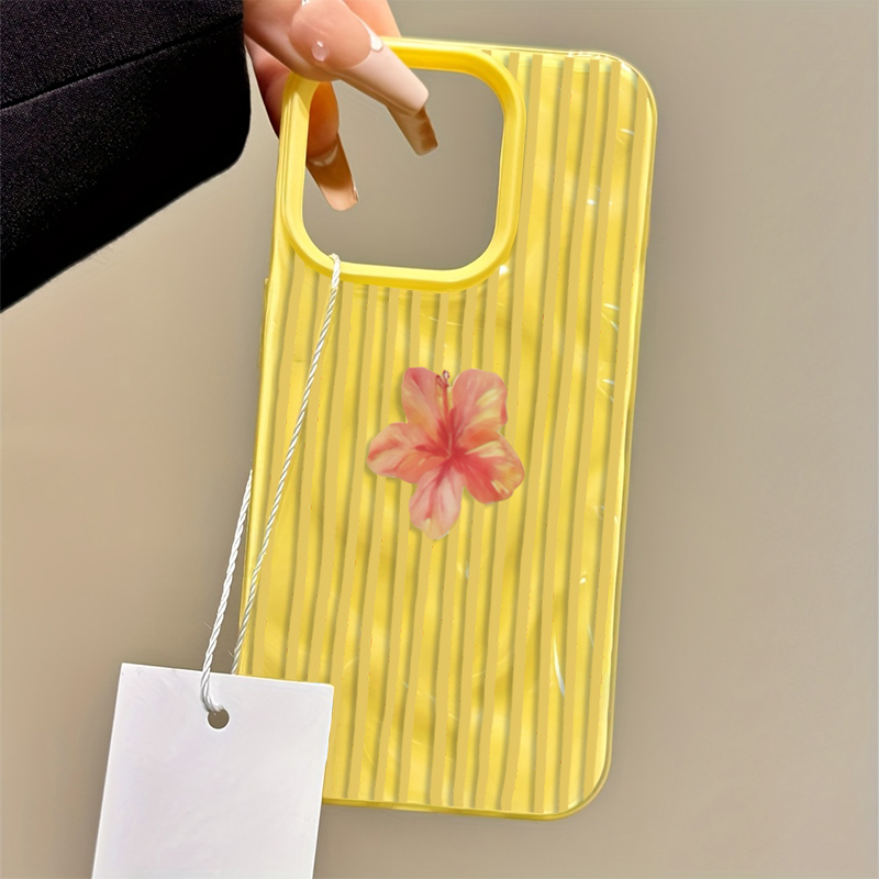 Yellow Striped Pink Flower Aes – Phone Cases Aesthetic Bewertung und Preis