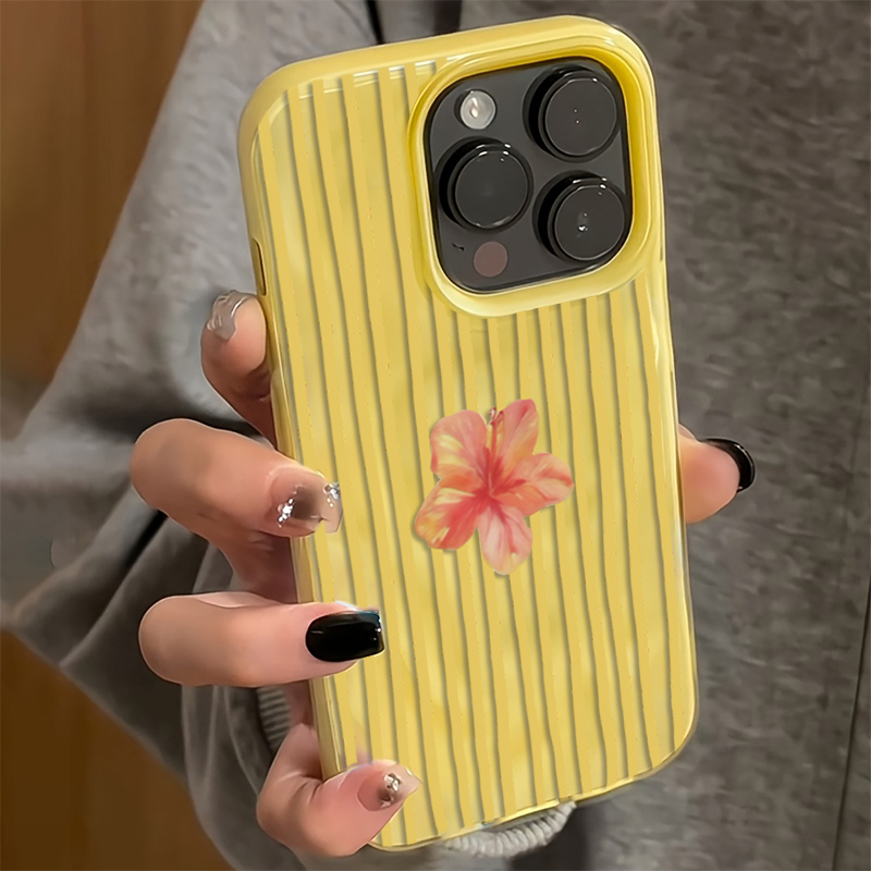 Yellow Striped Pink Flower Aes – Phone Cases Aesthetic Bewertung und Preis