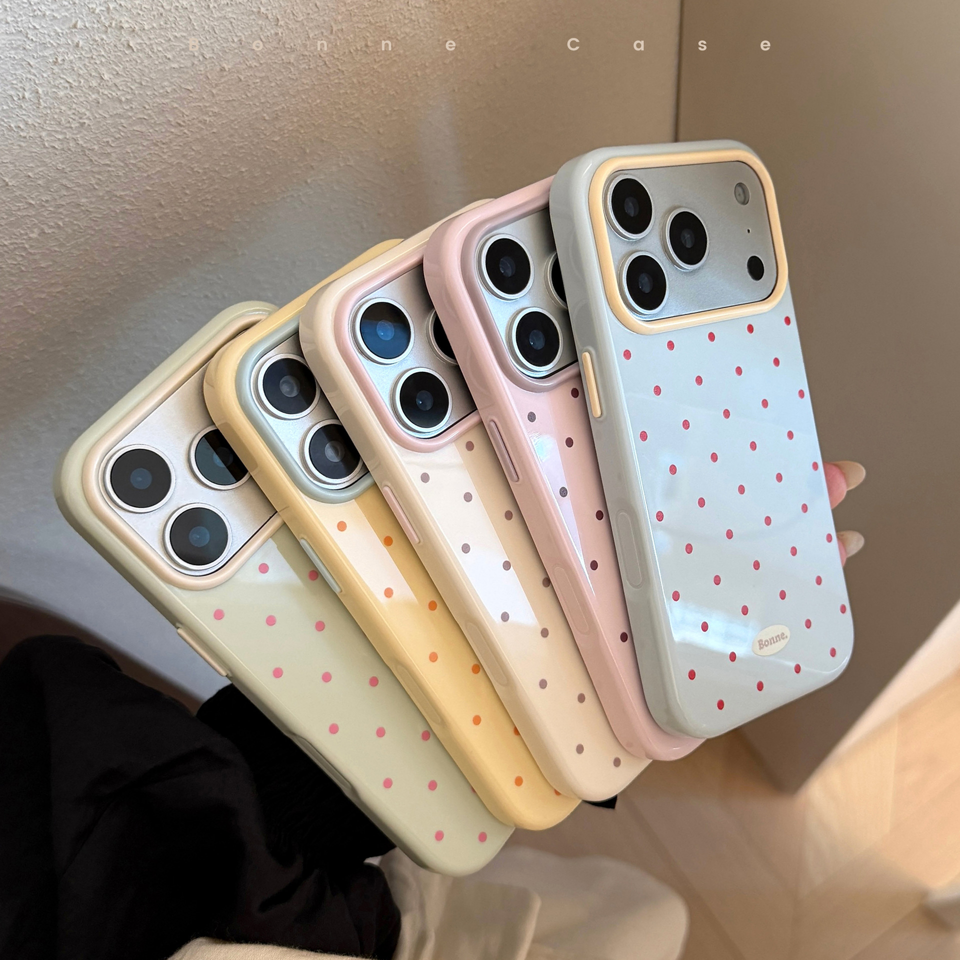 Korean Macaron Color Blocking  – Phone Cases Polka Dot Bewertung und Preis