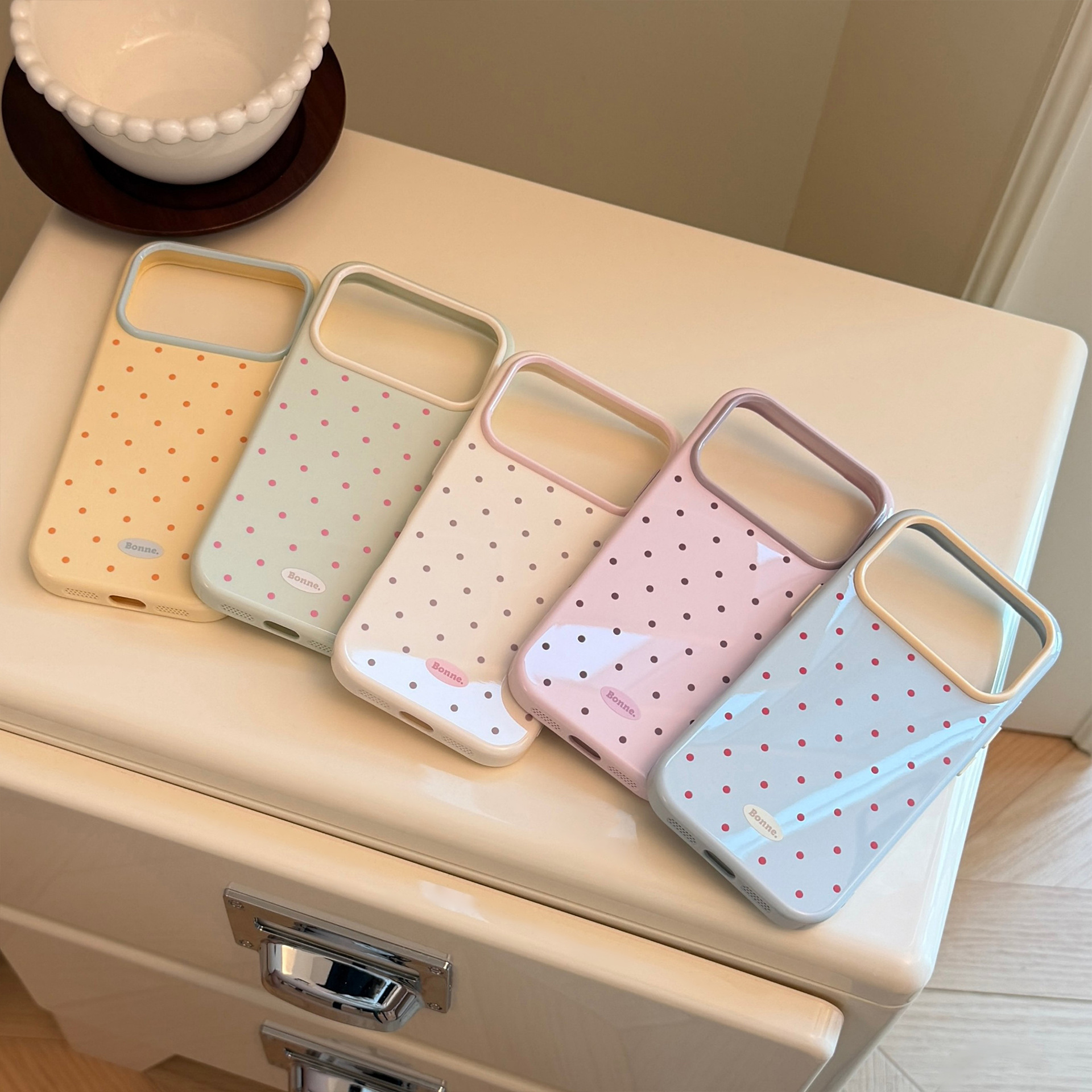 Korean Macaron Color Blocking  – Phone Cases Polka Dot Bewertung und Preis